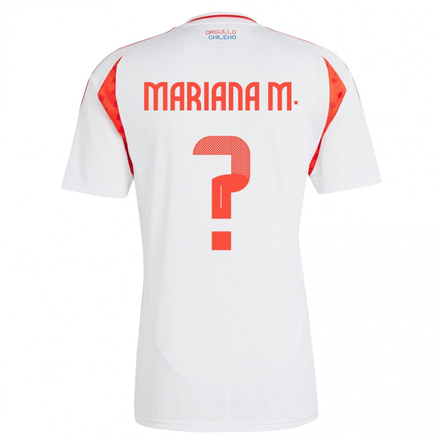 Gyermek Labdarúgás Chile Mariana Morales #0 Fehér Idegenbeli Jersey 24-26 Mez Póló Ing