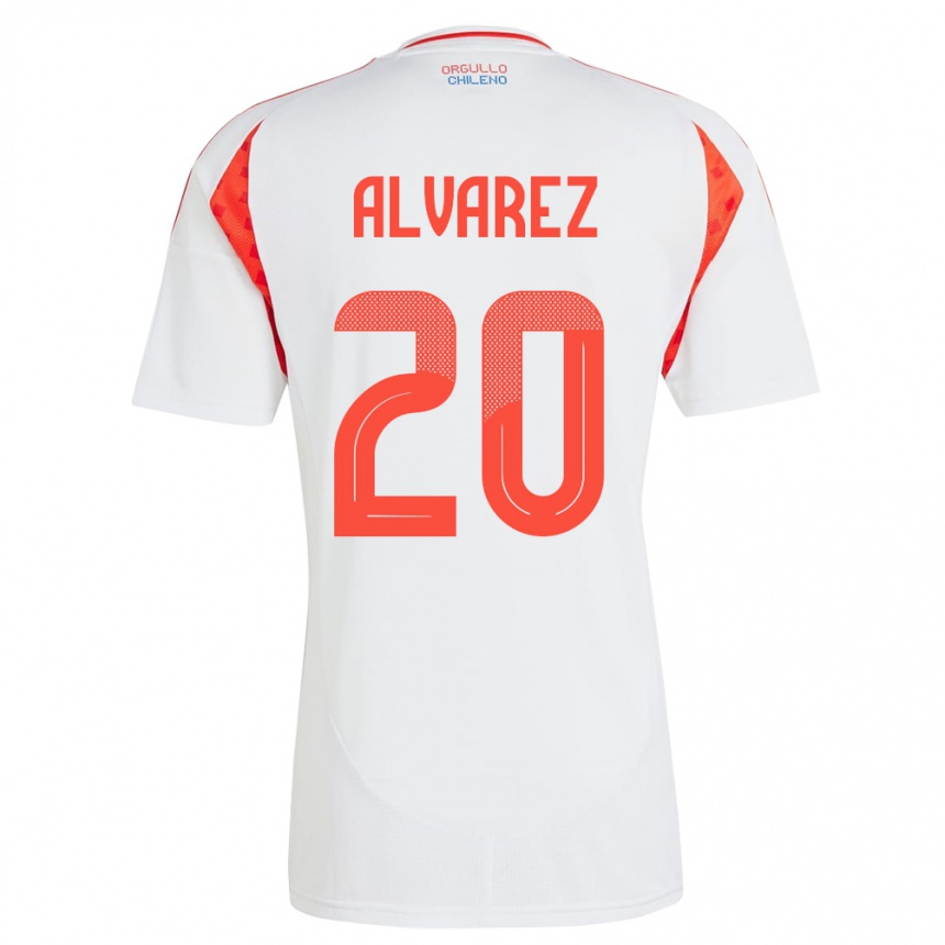 Gyermek Labdarúgás Chile Anaís Álvarez #20 Fehér Idegenbeli Jersey 24-26 Mez Póló Ing