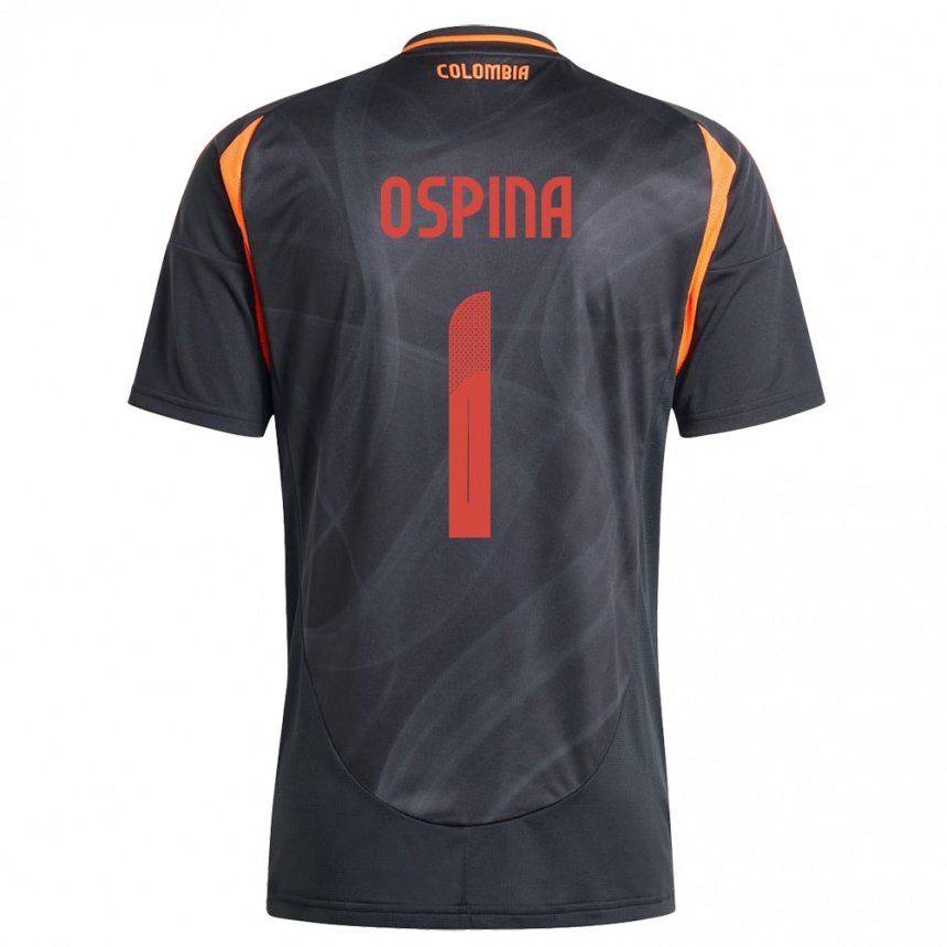 Gyermek Labdarúgás Kolumbia David Ospina #1 Fekete Idegenbeli Jersey 24-26 Mez Póló Ing