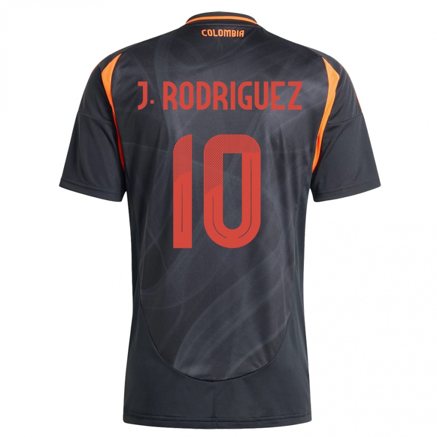 Gyermek Labdarúgás Kolumbia James Rodríguez #10 Fekete Idegenbeli Jersey 24-26 Mez Póló Ing