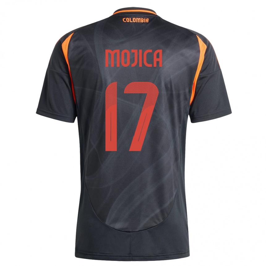 Gyermek Labdarúgás Kolumbia Johan Mojica #17 Fekete Idegenbeli Jersey 24-26 Mez Póló Ing