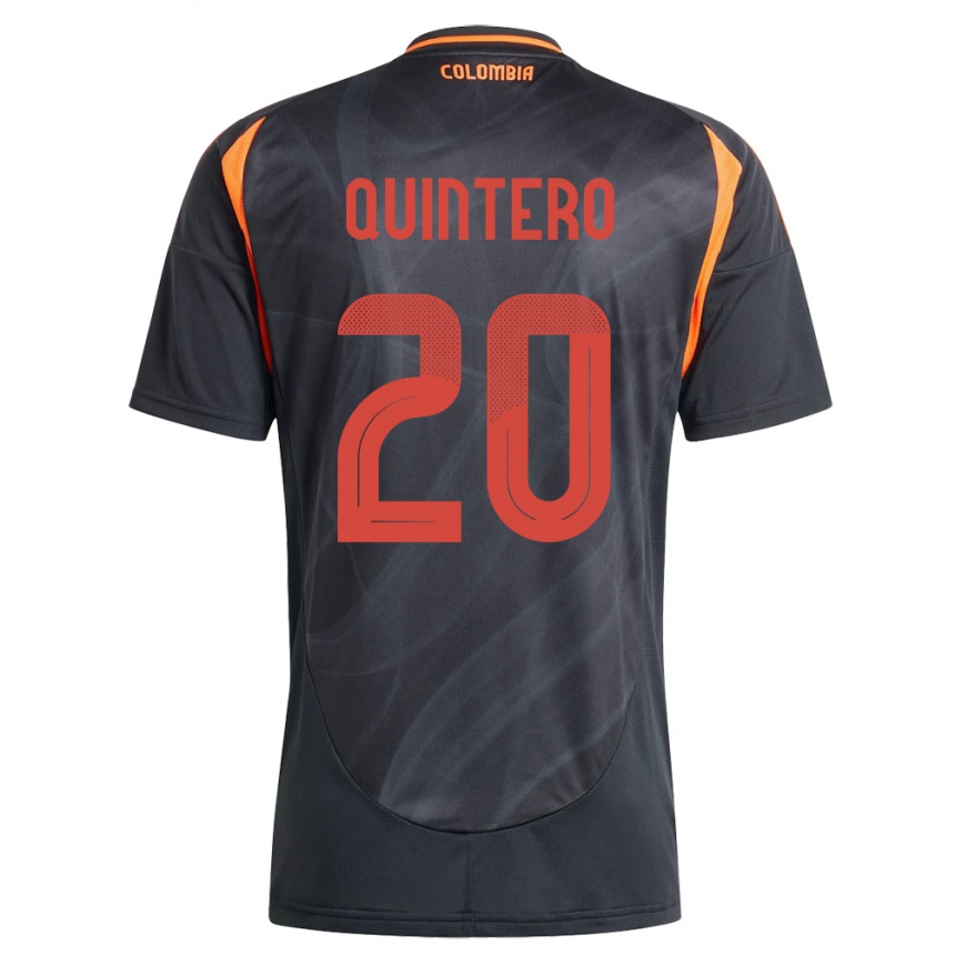 Gyermek Labdarúgás Kolumbia Juan Fernando Quintero #20 Fekete Idegenbeli Jersey 24-26 Mez Póló Ing