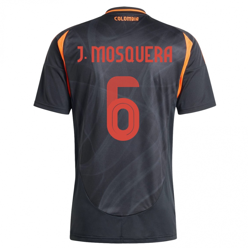 Gyermek Labdarúgás Kolumbia Juan Mosquera #6 Fekete Idegenbeli Jersey 24-26 Mez Póló Ing