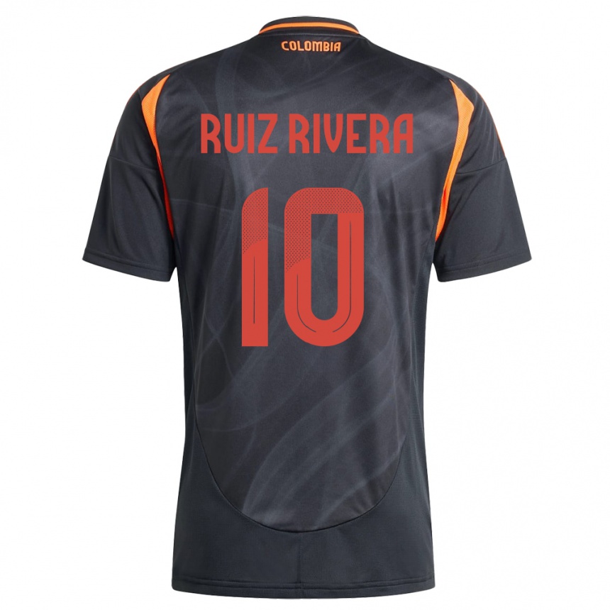 Gyermek Labdarúgás Kolumbia Daniel Ruiz Rivera #10 Fekete Idegenbeli Jersey 24-26 Mez Póló Ing