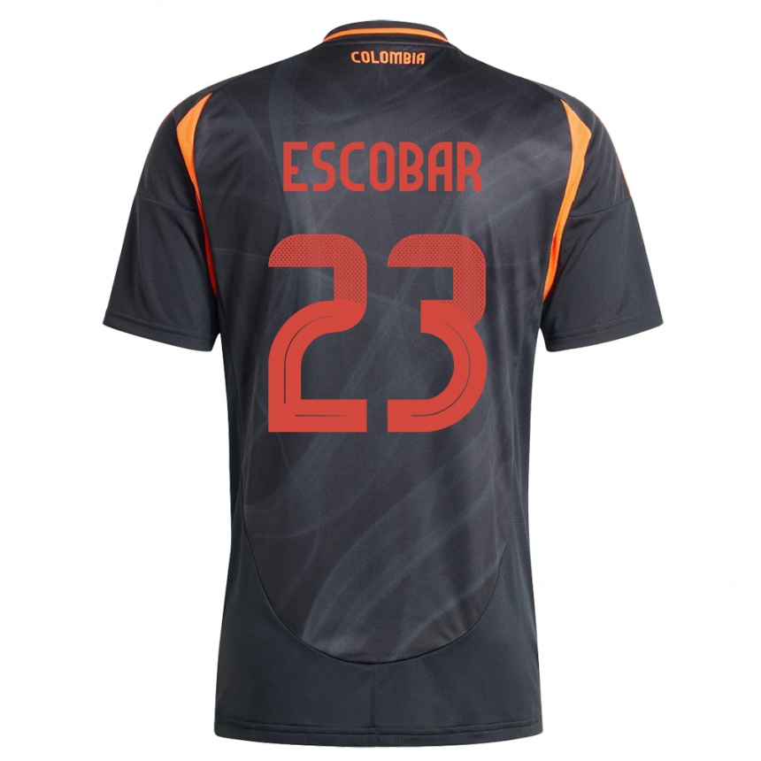 Gyermek Labdarúgás Kolumbia Josen Escobar #23 Fekete Idegenbeli Jersey 24-26 Mez Póló Ing