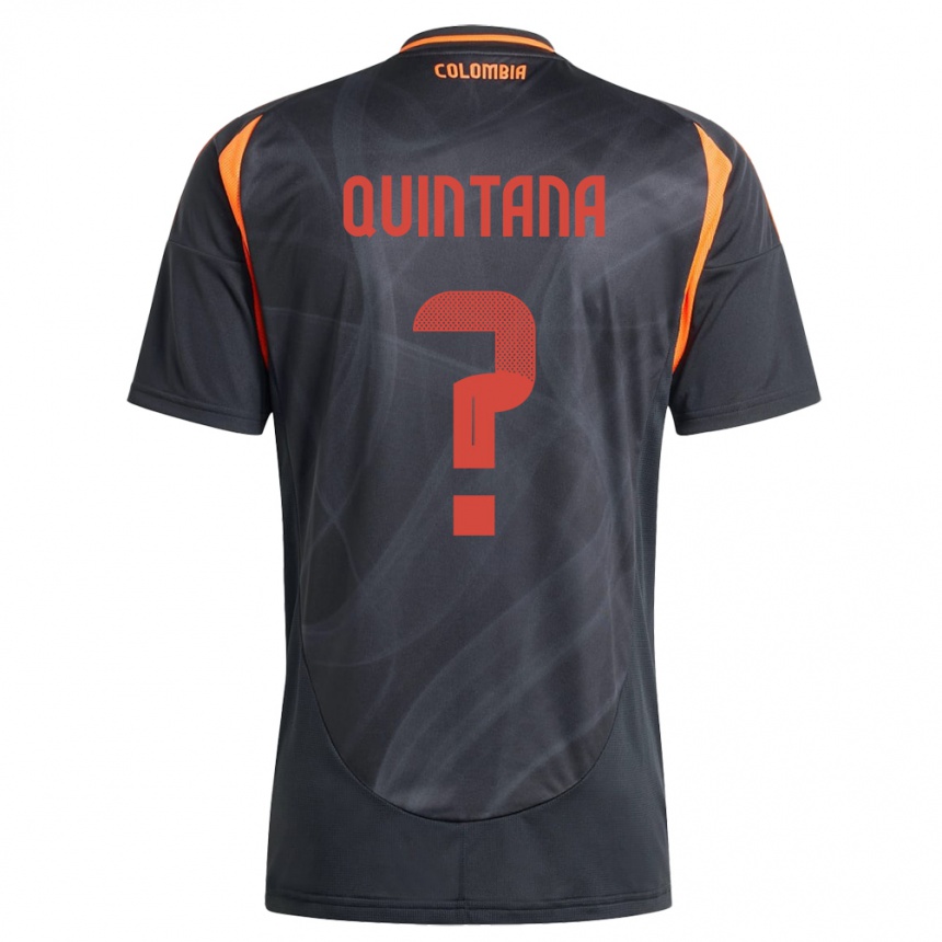 Gyermek Labdarúgás Kolumbia Juan Quintana #0 Fekete Idegenbeli Jersey 24-26 Mez Póló Ing