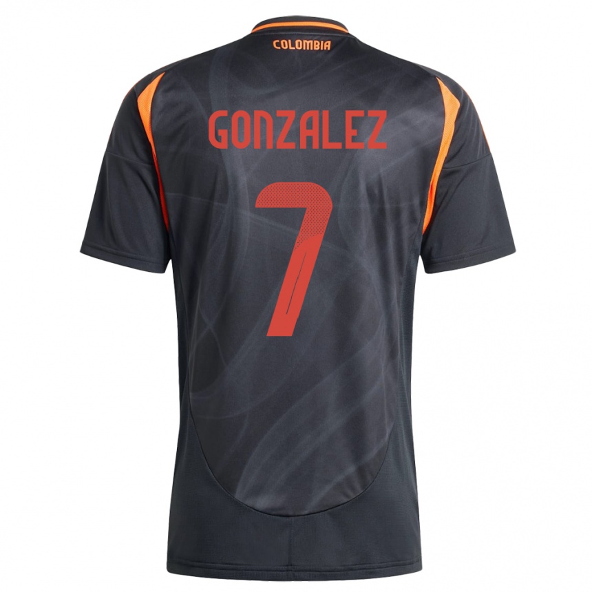 Gyermek Labdarúgás Kolumbia Celis González #7 Fekete Idegenbeli Jersey 24-26 Mez Póló Ing