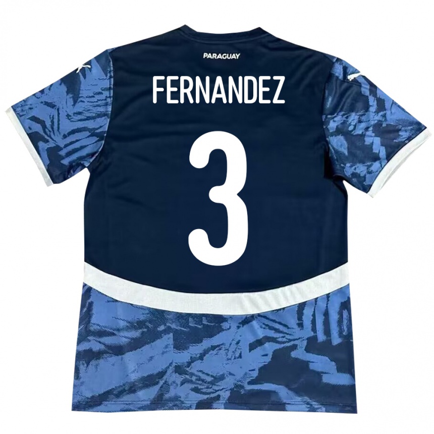 Gyermek Labdarúgás Paraguay Roberto Fernández #3 Kék Idegenbeli Jersey 24-26 Mez Póló Ing