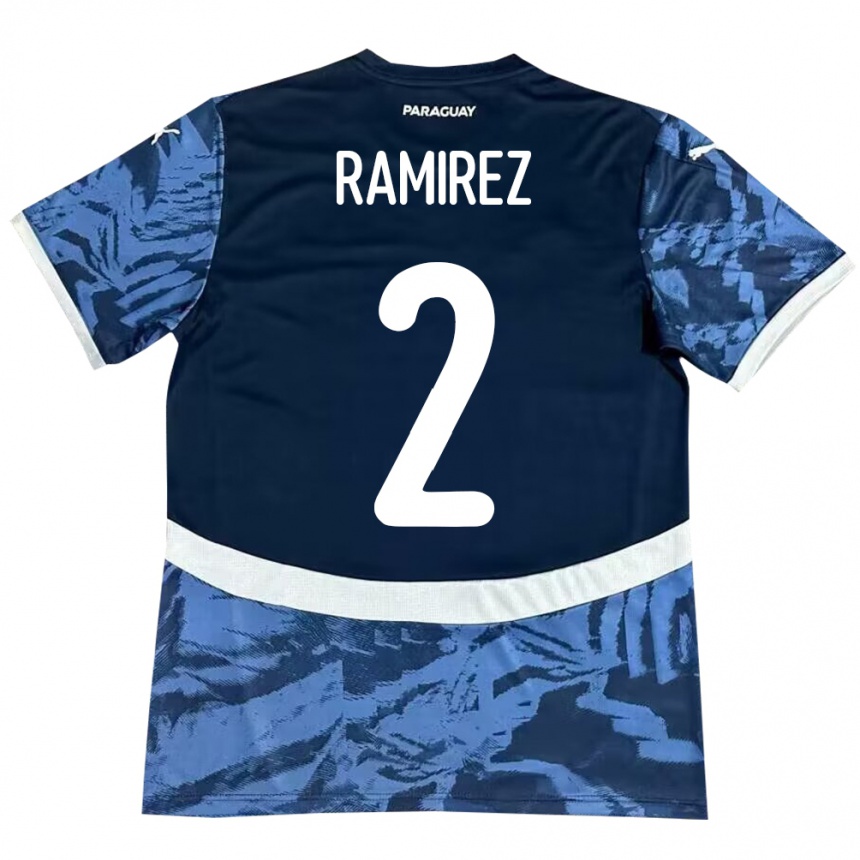 Gyermek Labdarúgás Paraguay Iván Ramírez #2 Kék Idegenbeli Jersey 24-26 Mez Póló Ing