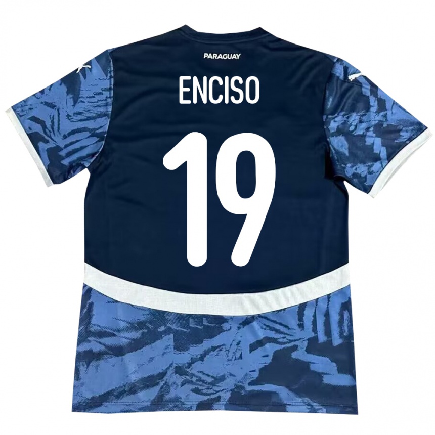 Gyermek Labdarúgás Paraguay Julio Enciso #19 Kék Idegenbeli Jersey 24-26 Mez Póló Ing