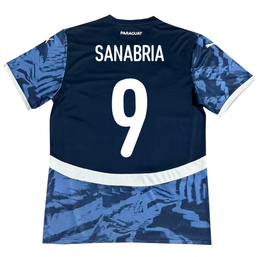 Gyermek Labdarúgás Paraguay Antonio Sanabria #9 Kék Idegenbeli Jersey 24-26 Mez Póló Ing