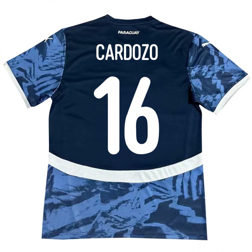 Gyermek Labdarúgás Paraguay Juan Cardozo #16 Kék Idegenbeli Jersey 24-26 Mez Póló Ing