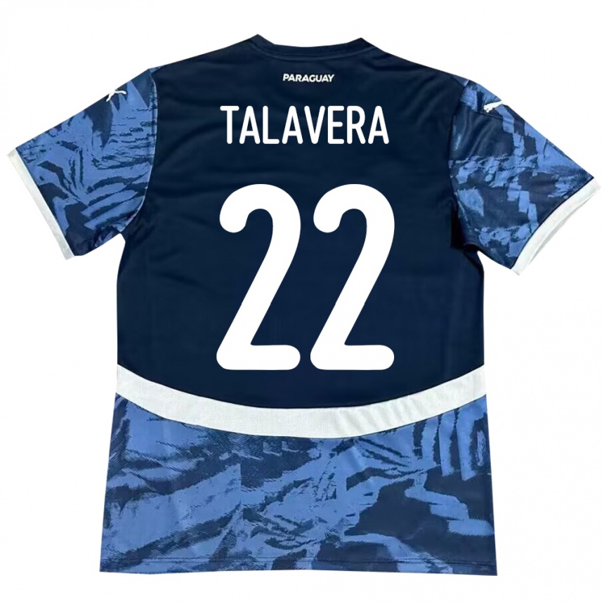 Gyermek Labdarúgás Paraguay Javier Talavera #22 Kék Idegenbeli Jersey 24-26 Mez Póló Ing