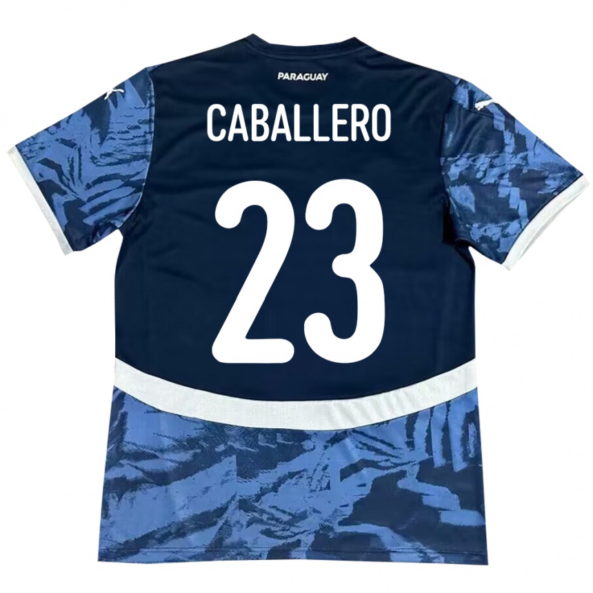 Gyermek Labdarúgás Paraguay Tiago Caballero #23 Kék Idegenbeli Jersey 24-26 Mez Póló Ing