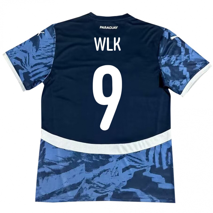 Gyermek Labdarúgás Paraguay Allan Wlk #9 Kék Idegenbeli Jersey 24-26 Mez Póló Ing