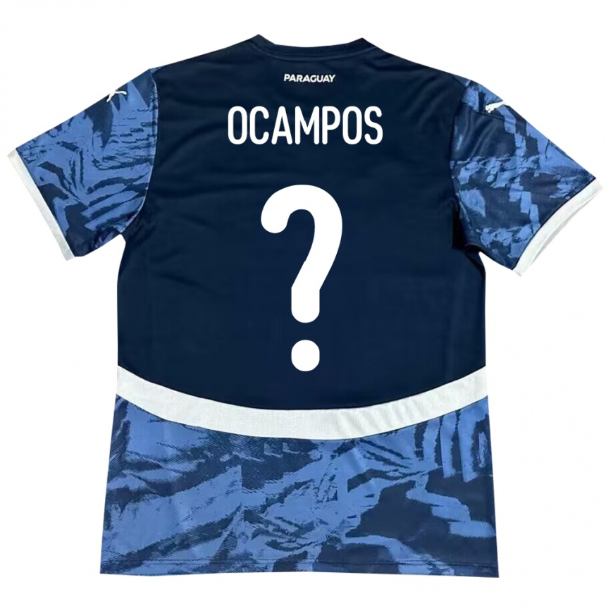 Gyermek Labdarúgás Paraguay Santiago Ocampos #0 Kék Idegenbeli Jersey 24-26 Mez Póló Ing