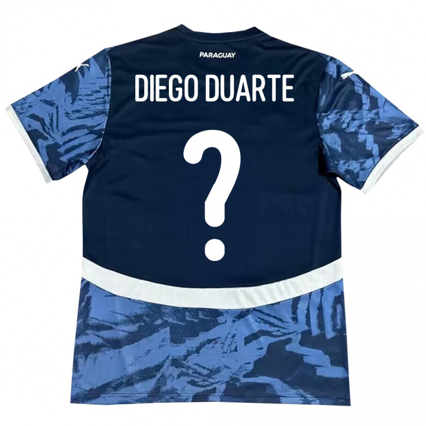 Gyermek Labdarúgás Paraguay Diego Duarte #0 Kék Idegenbeli Jersey 24-26 Mez Póló Ing