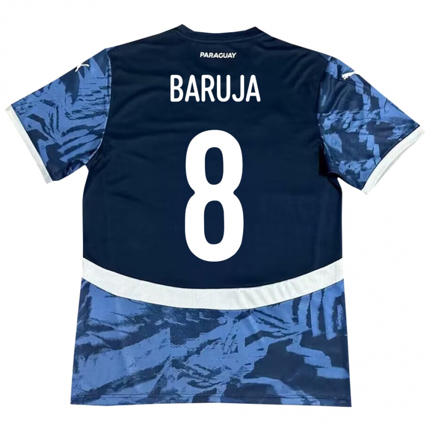 Gyermek Labdarúgás Paraguay Fabrizio Baruja #8 Kék Idegenbeli Jersey 24-26 Mez Póló Ing