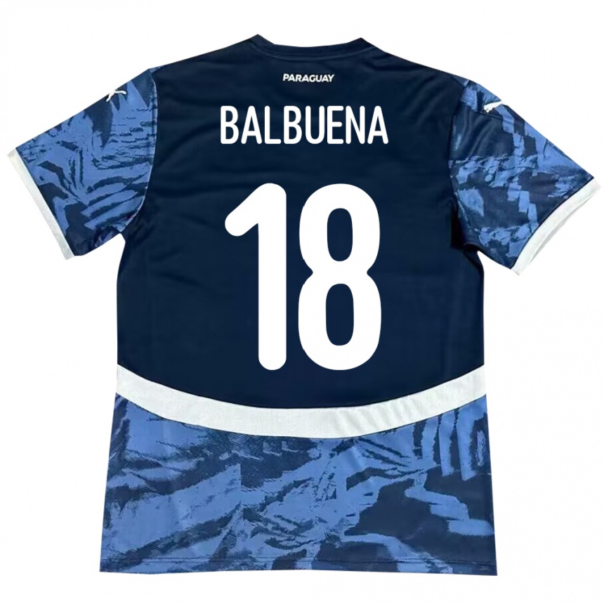 Gyermek Labdarúgás Paraguay Axel Balbuena #18 Kék Idegenbeli Jersey 24-26 Mez Póló Ing