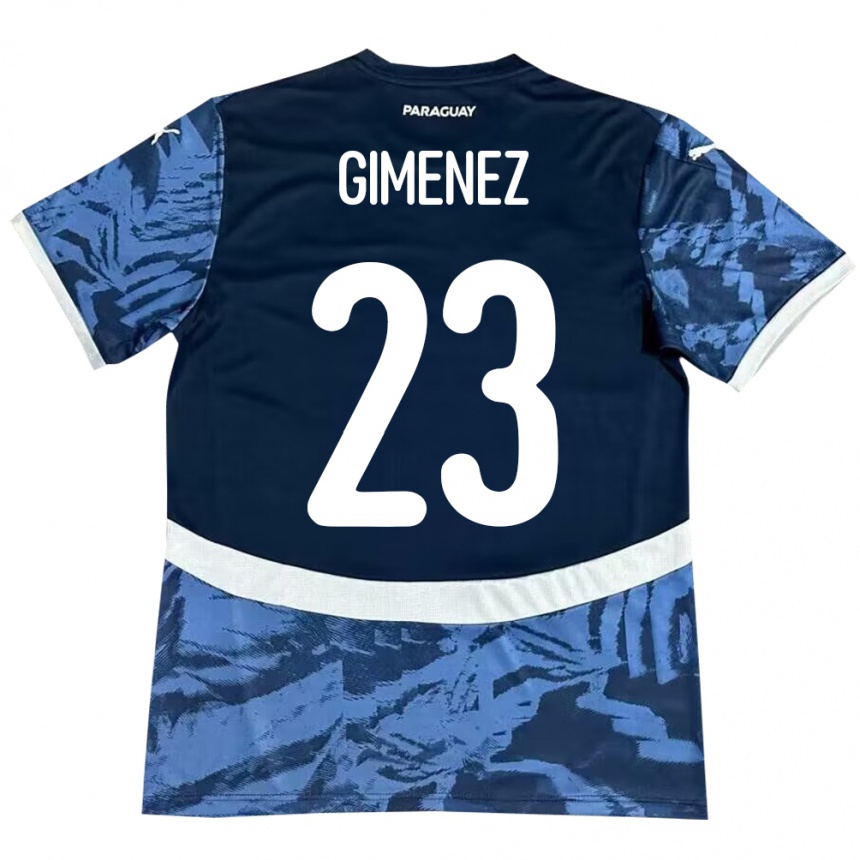 Gyermek Labdarúgás Paraguay Miguel Giménez #23 Kék Idegenbeli Jersey 24-26 Mez Póló Ing