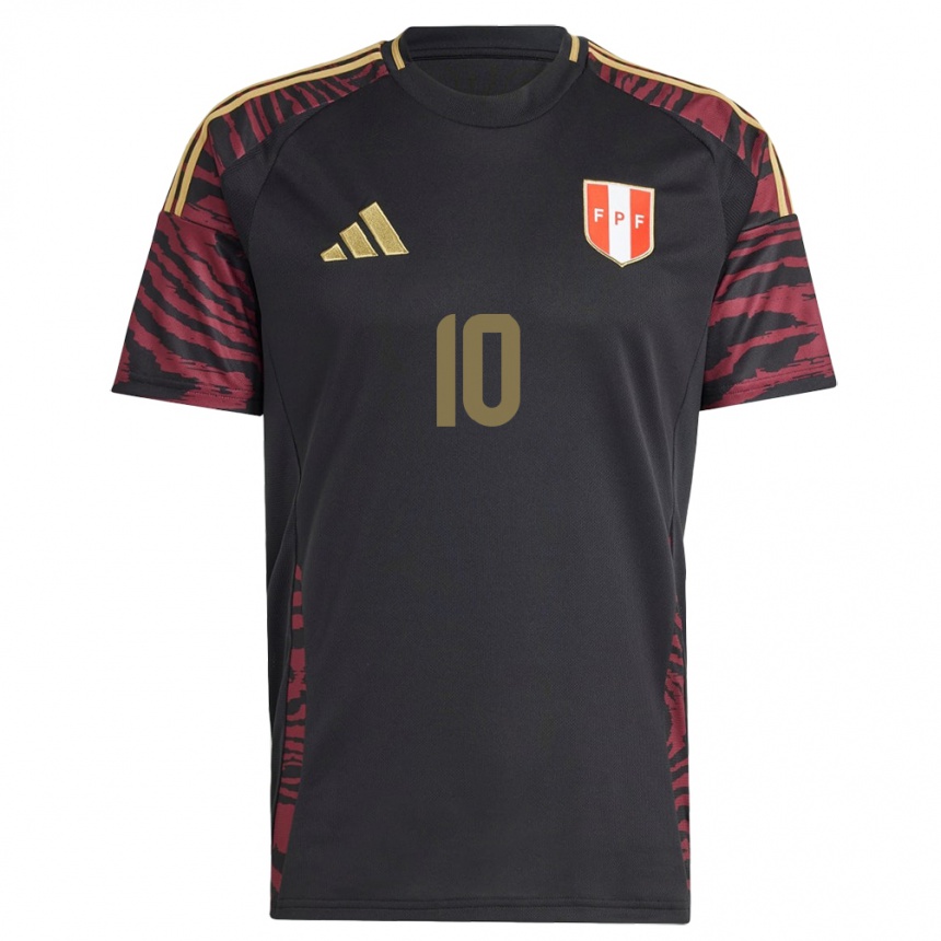 Gyermek Labdarúgás Peru Sandra Arévalo #10 Fekete Idegenbeli Jersey 24-26 Mez Póló Ing