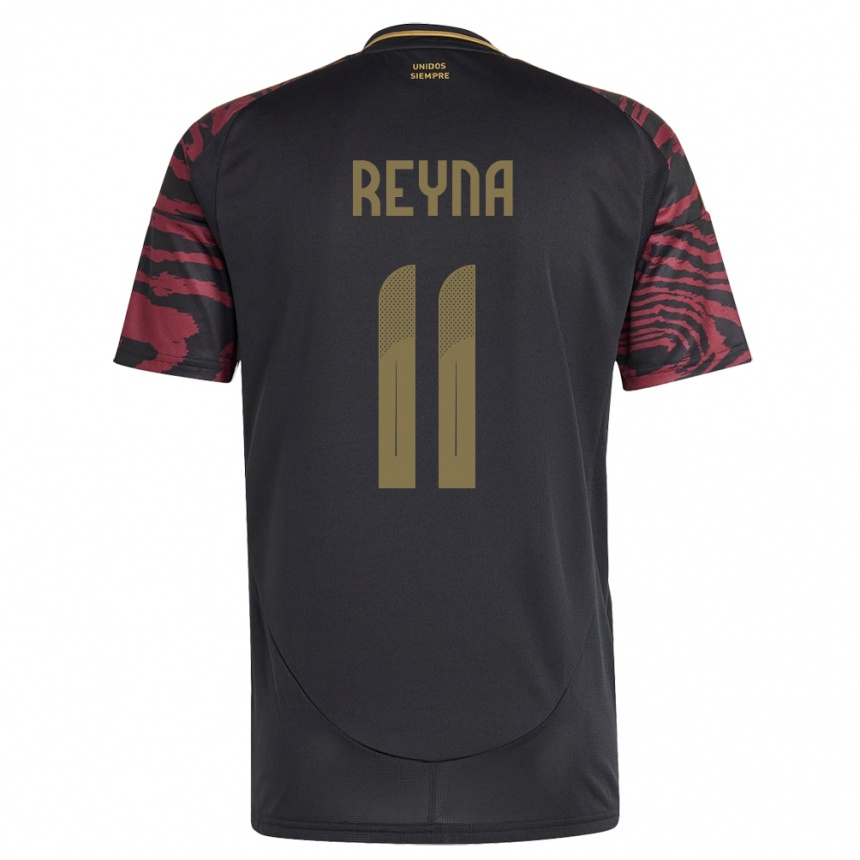 Gyermek Labdarúgás Peru Bryan Reyna #11 Fekete Idegenbeli Jersey 24-26 Mez Póló Ing