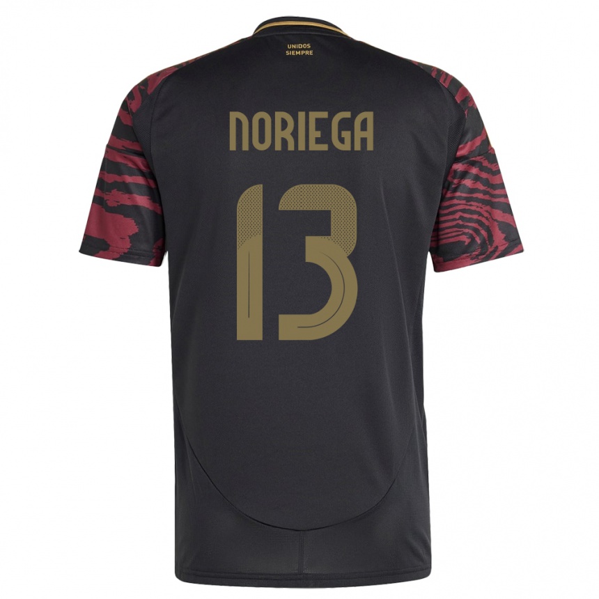 Gyermek Labdarúgás Peru Erick Noriega #13 Fekete Idegenbeli Jersey 24-26 Mez Póló Ing