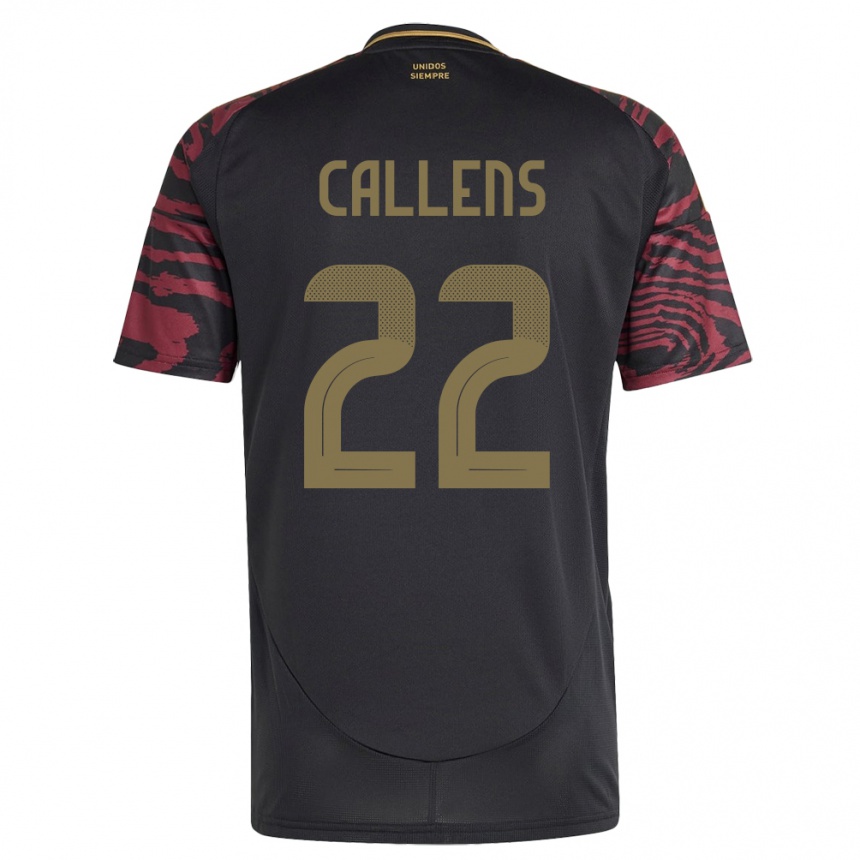 Gyermek Labdarúgás Peru Alexander Callens #22 Fekete Idegenbeli Jersey 24-26 Mez Póló Ing