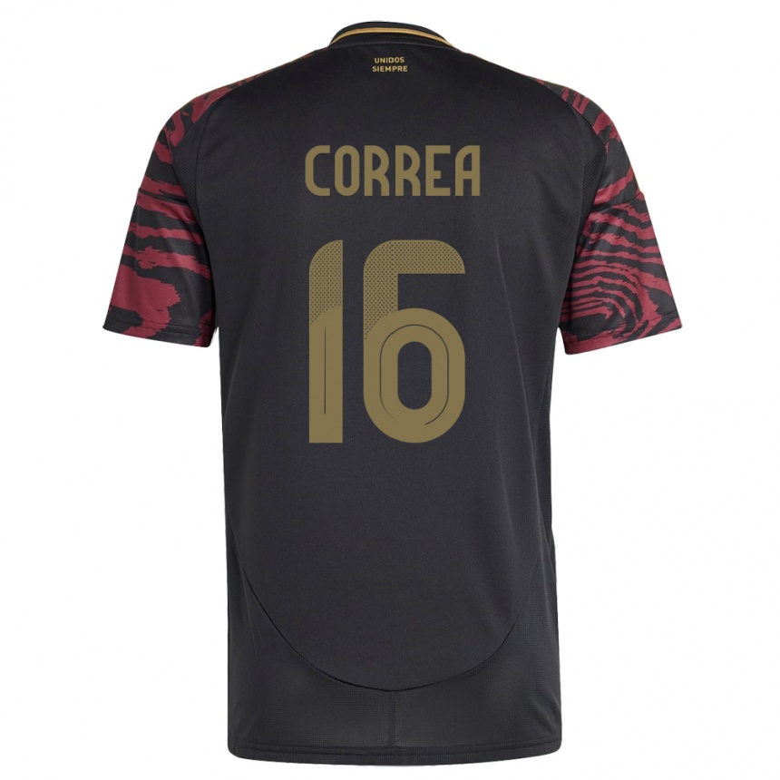 Gyermek Labdarúgás Peru Eslyn Correa #16 Fekete Idegenbeli Jersey 24-26 Mez Póló Ing