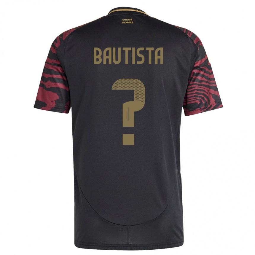 Gyermek Labdarúgás Peru César Bautista #0 Fekete Idegenbeli Jersey 24-26 Mez Póló Ing