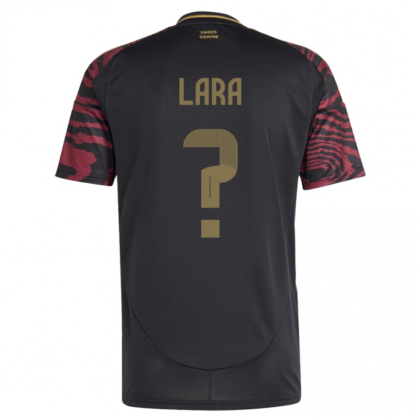 Gyermek Labdarúgás Peru Jean Lara #0 Fekete Idegenbeli Jersey 24-26 Mez Póló Ing