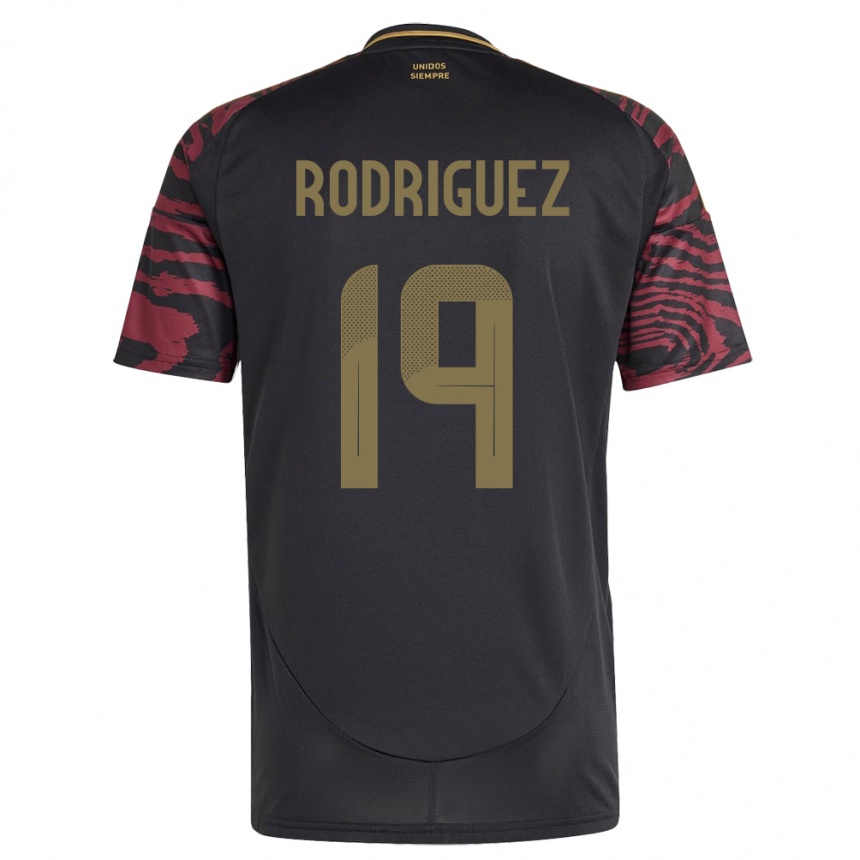 Gyermek Labdarúgás Peru Mateo Rodríguez #19 Fekete Idegenbeli Jersey 24-26 Mez Póló Ing