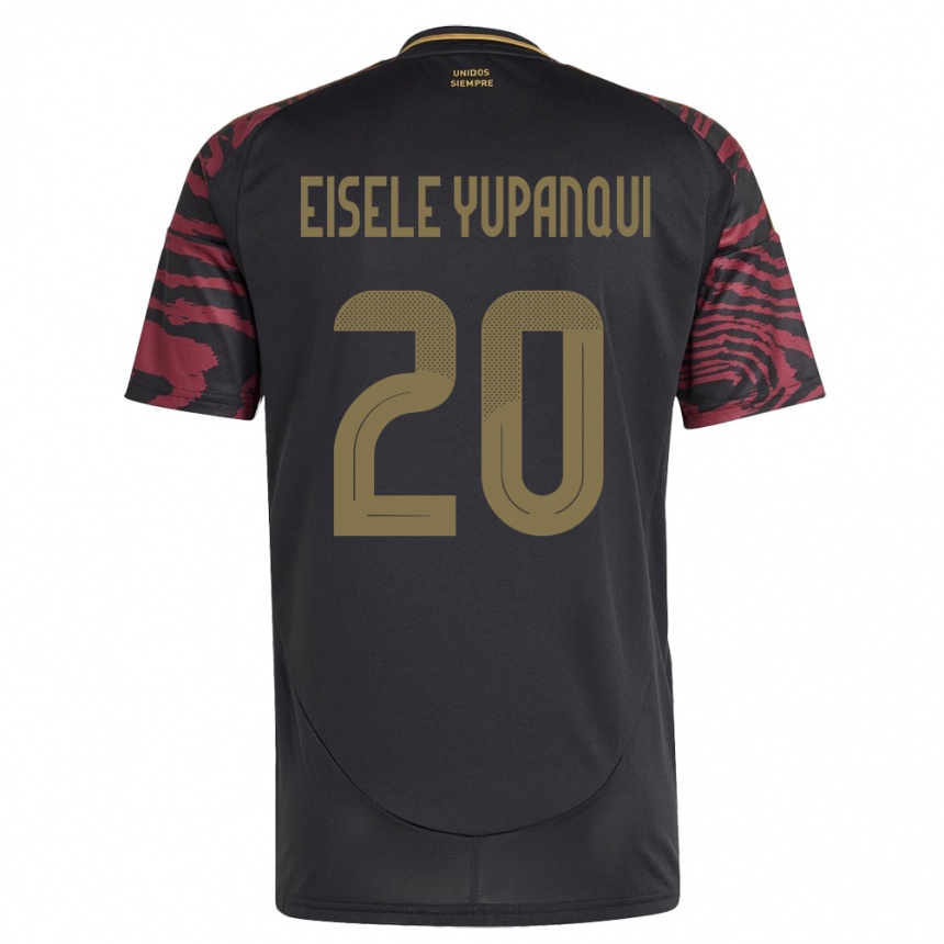 Gyermek Labdarúgás Peru Philipp Eisele Yupanqui #20 Fekete Idegenbeli Jersey 24-26 Mez Póló Ing