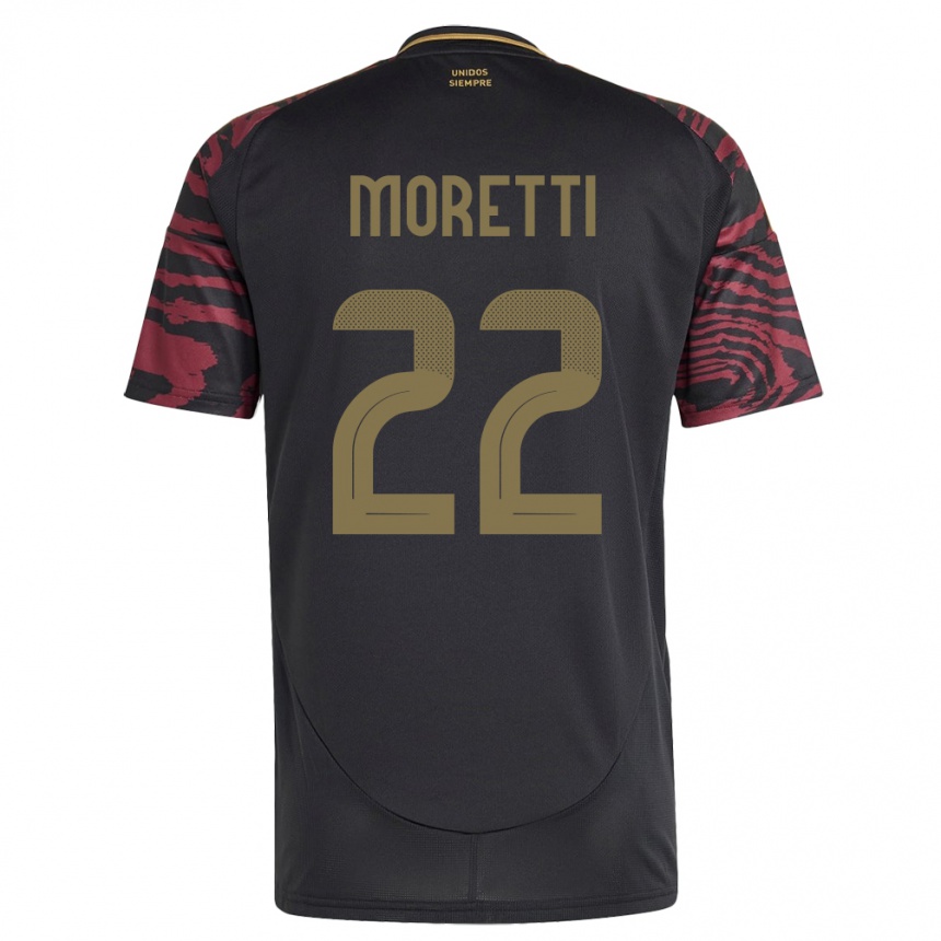 Gyermek Labdarúgás Peru Jair Moretti #22 Fekete Idegenbeli Jersey 24-26 Mez Póló Ing