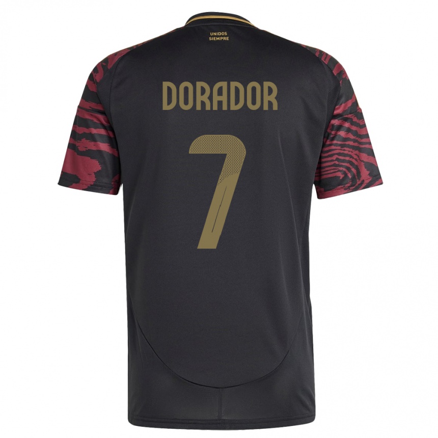 Gyermek Labdarúgás Peru Sandy Dorador #7 Fekete Idegenbeli Jersey 24-26 Mez Póló Ing