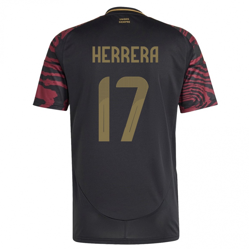 Gyermek Labdarúgás Peru Fabiola Herrera #17 Fekete Idegenbeli Jersey 24-26 Mez Póló Ing