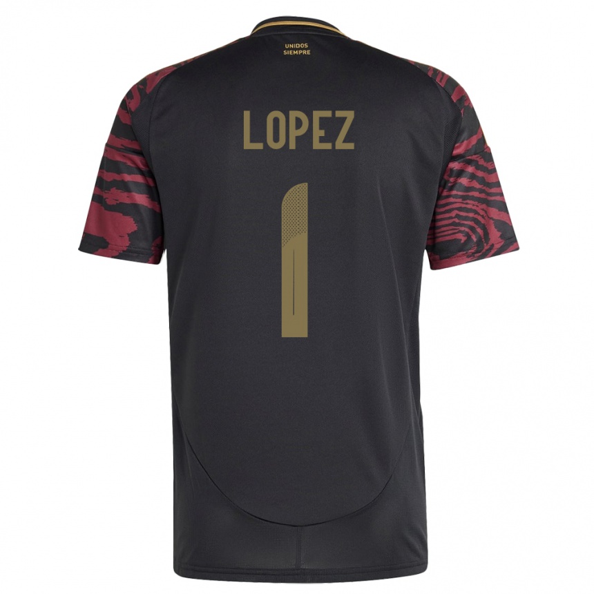 Gyermek Labdarúgás Peru Karla Lopez #1 Fekete Idegenbeli Jersey 24-26 Mez Póló Ing