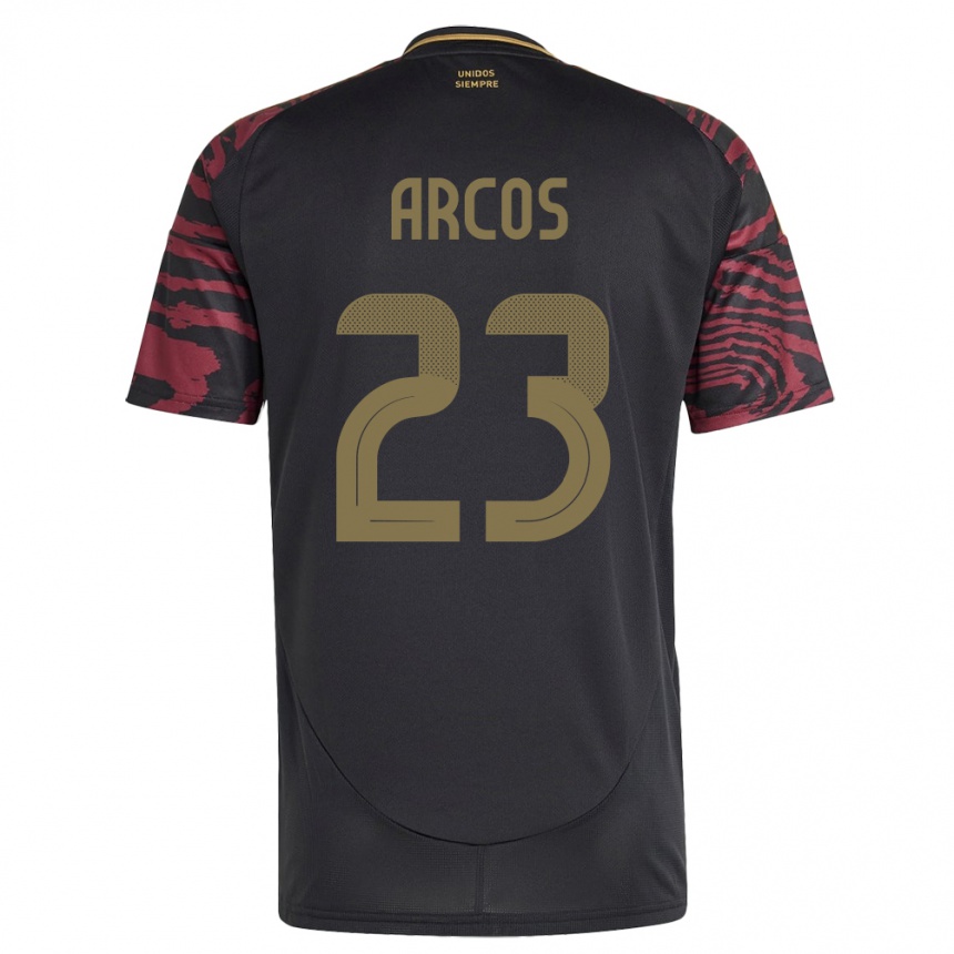 Gyermek Labdarúgás Peru Lucía Arcos #23 Fekete Idegenbeli Jersey 24-26 Mez Póló Ing