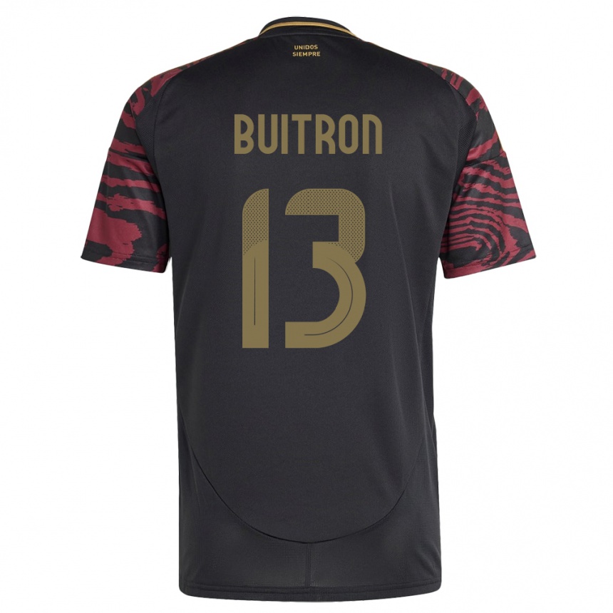 Gyermek Labdarúgás Peru Alison Buitrón #13 Fekete Idegenbeli Jersey 24-26 Mez Póló Ing