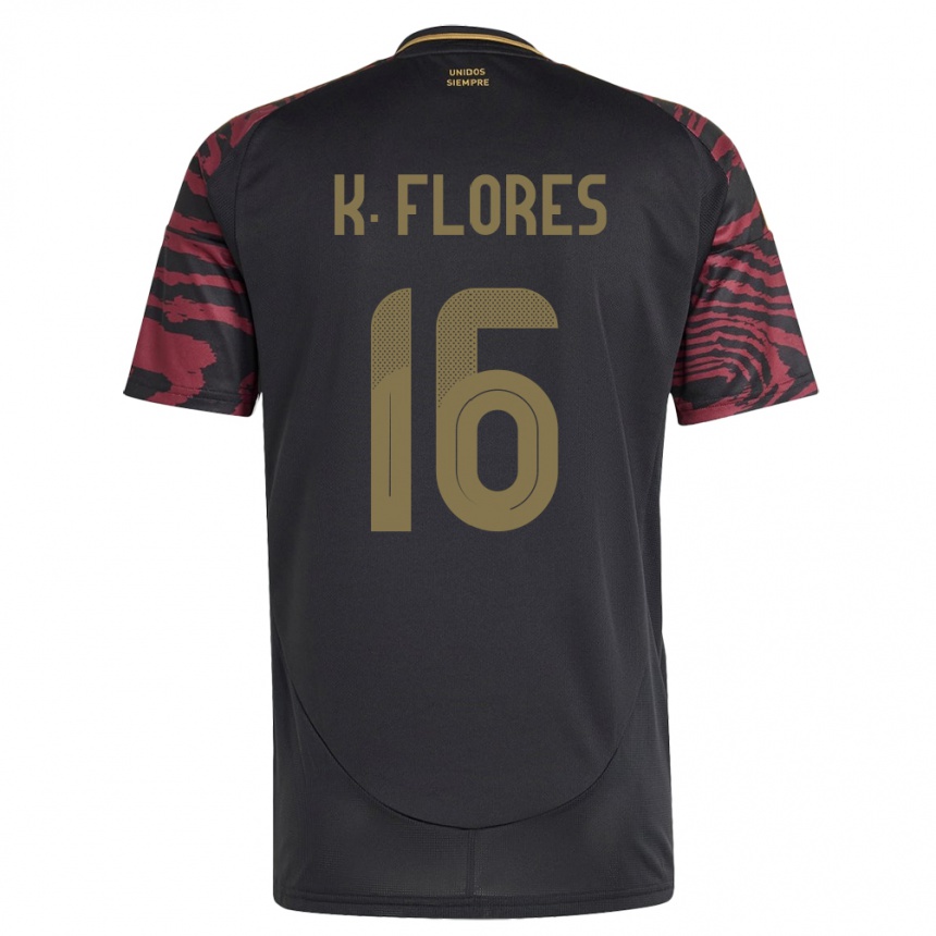 Gyermek Labdarúgás Peru Kimbherly Flores #16 Fekete Idegenbeli Jersey 24-26 Mez Póló Ing