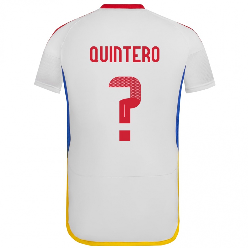 Gyermek Labdarúgás Venezuela Teo Quintero #0 Fehér Idegenbeli Jersey 24-26 Mez Póló Ing