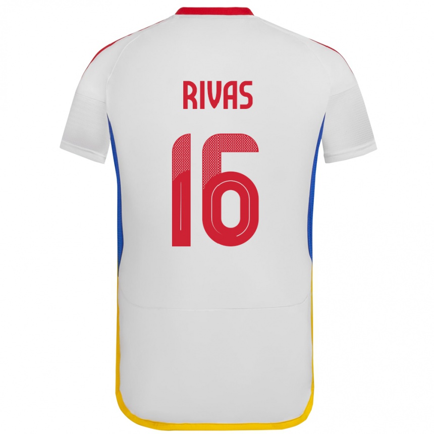 Gyermek Labdarúgás Venezuela Renne Rivas #16 Fehér Idegenbeli Jersey 24-26 Mez Póló Ing