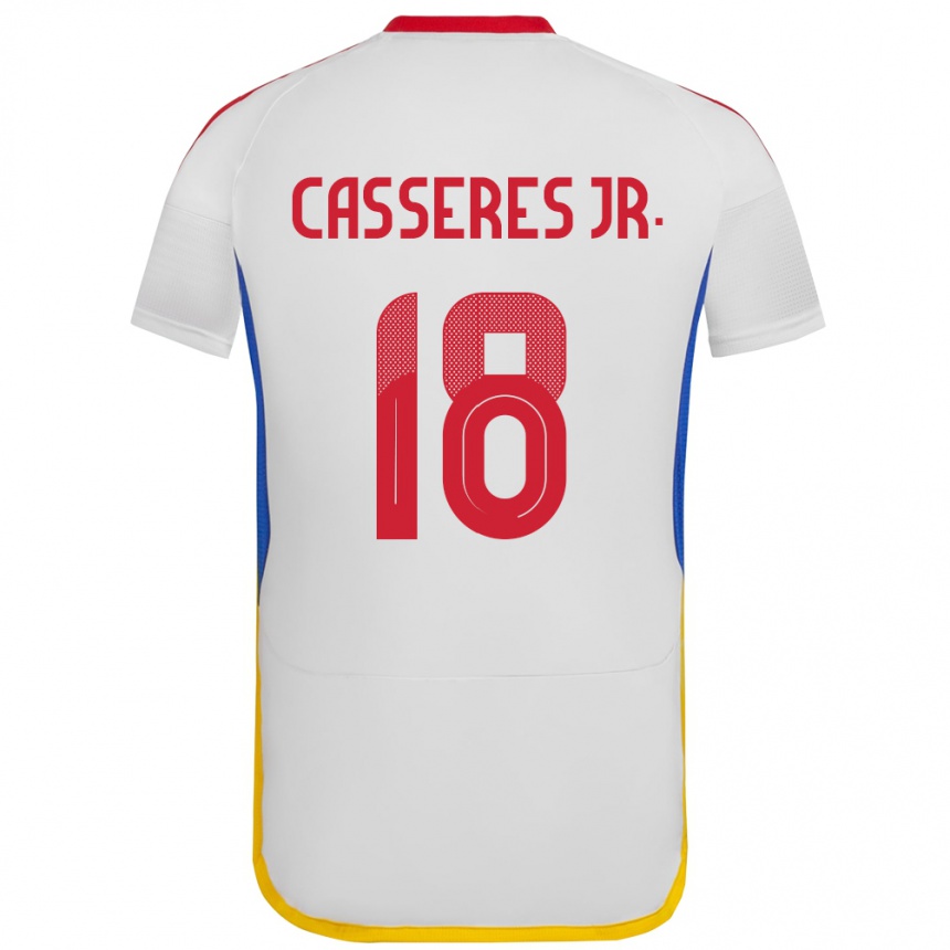 Gyermek Labdarúgás Venezuela Cristian Cásseres Jr. #18 Fehér Idegenbeli Jersey 24-26 Mez Póló Ing