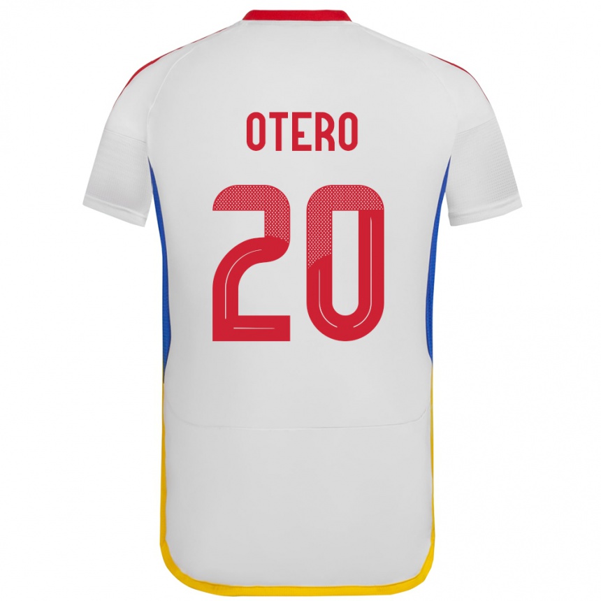 Gyermek Labdarúgás Venezuela Rómulo Otero #20 Fehér Idegenbeli Jersey 24-26 Mez Póló Ing