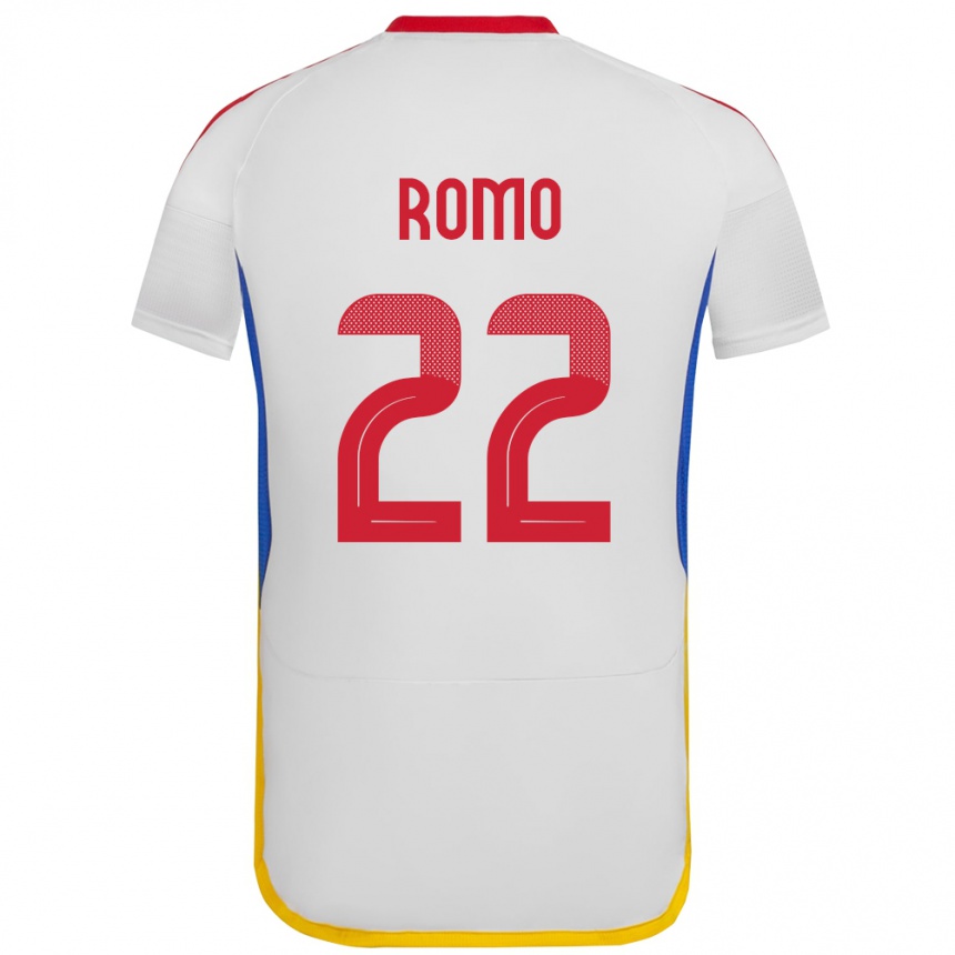 Gyermek Labdarúgás Venezuela Rafael Romo #22 Fehér Idegenbeli Jersey 24-26 Mez Póló Ing