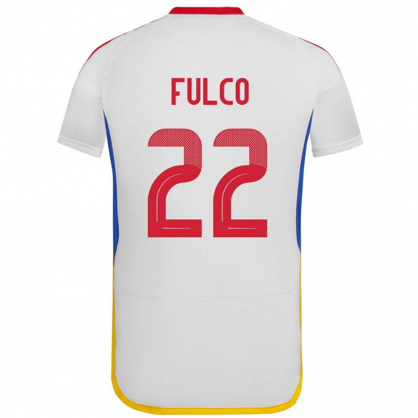 Gyermek Labdarúgás Venezuela Pedro Fulco #22 Fehér Idegenbeli Jersey 24-26 Mez Póló Ing