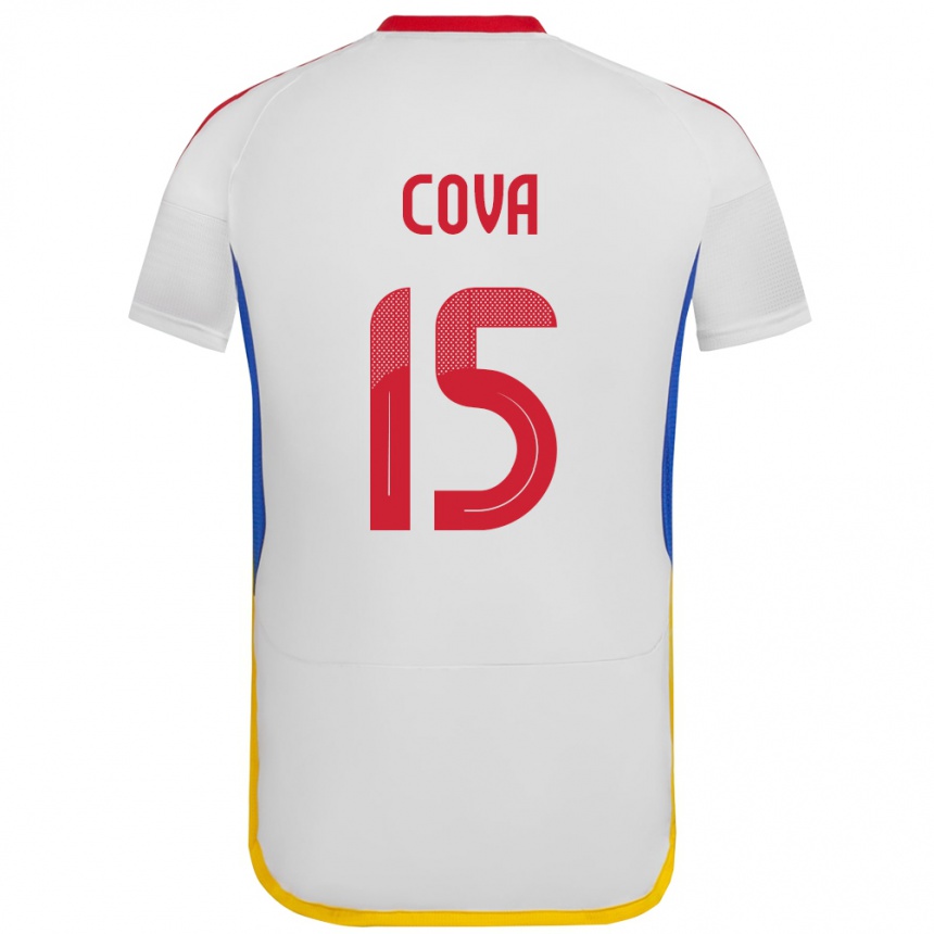 Gyermek Labdarúgás Venezuela Adrián Cova #15 Fehér Idegenbeli Jersey 24-26 Mez Póló Ing