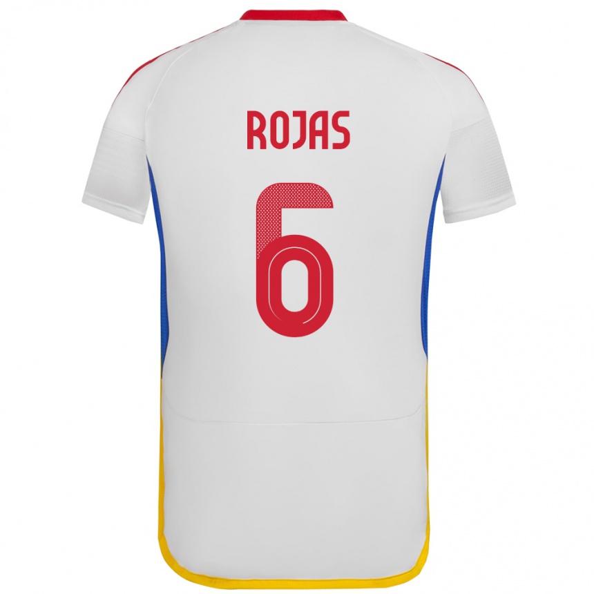 Gyermek Labdarúgás Venezuela Carlos Rojas #6 Fehér Idegenbeli Jersey 24-26 Mez Póló Ing