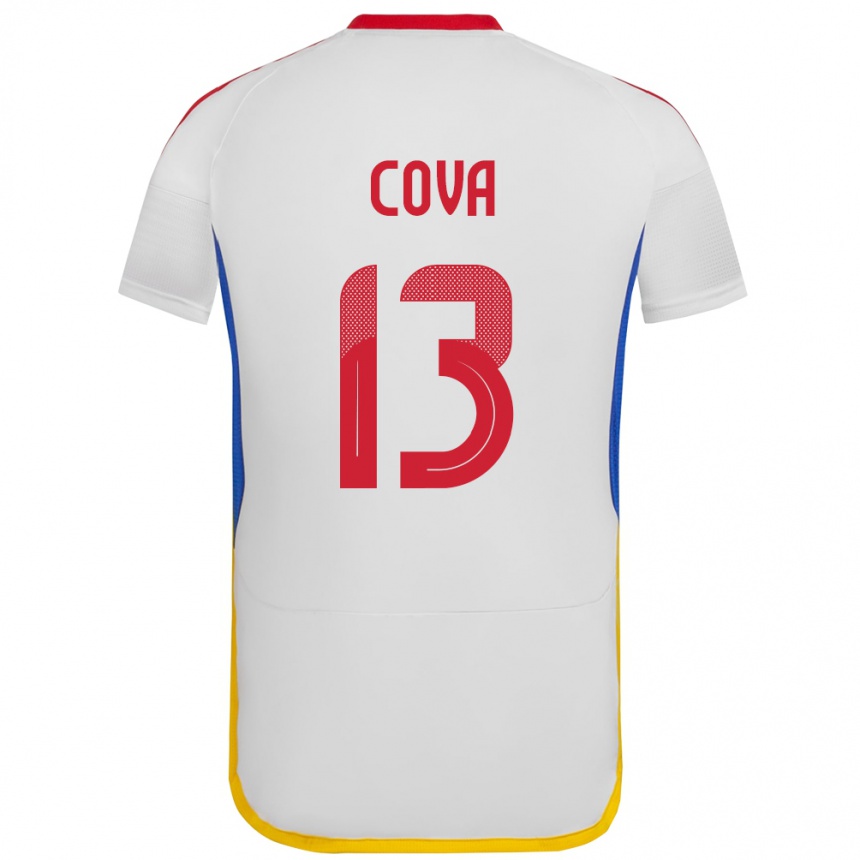 Gyermek Labdarúgás Venezuela Alejandro Cova #13 Fehér Idegenbeli Jersey 24-26 Mez Póló Ing