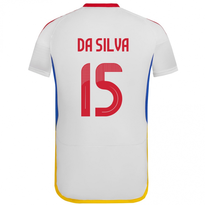 Gyermek Labdarúgás Venezuela Cesar Da Silva #15 Fehér Idegenbeli Jersey 24-26 Mez Póló Ing